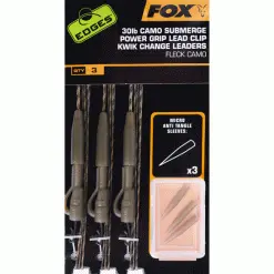 Fox Edges Submerge Camo Leader Clip De Plomo Kwik Change 40 Lb