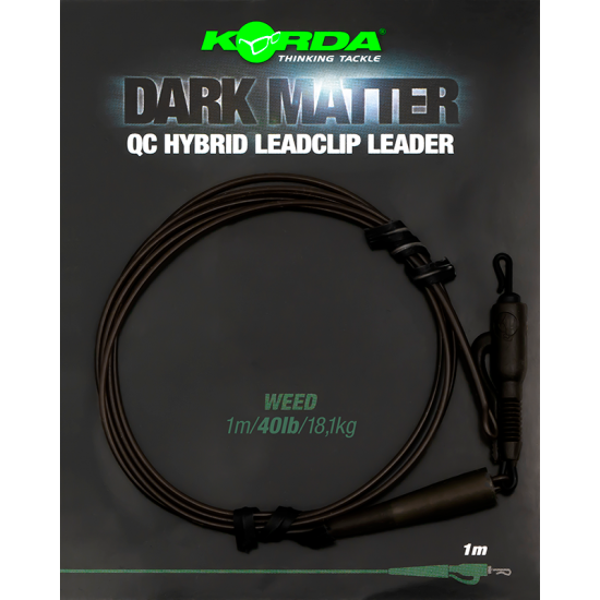 Korda Dark Matter Leader QC Hybrid Clip Weed 1m