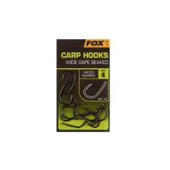 Anzuelos Fox Carp Wide Gape Con Pico Y Púas
