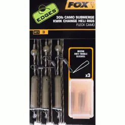 Fox Edges Submerge Camo Leader Heli Rigs Kwik Change 30lb